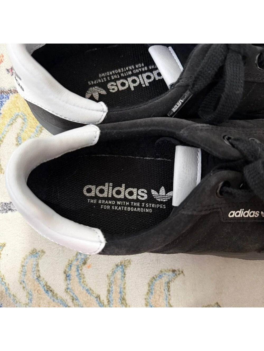 Adidas US 6 Black Skate Sneakers Red Sole White Trefoil Low Top Shoes